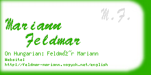 mariann feldmar business card
